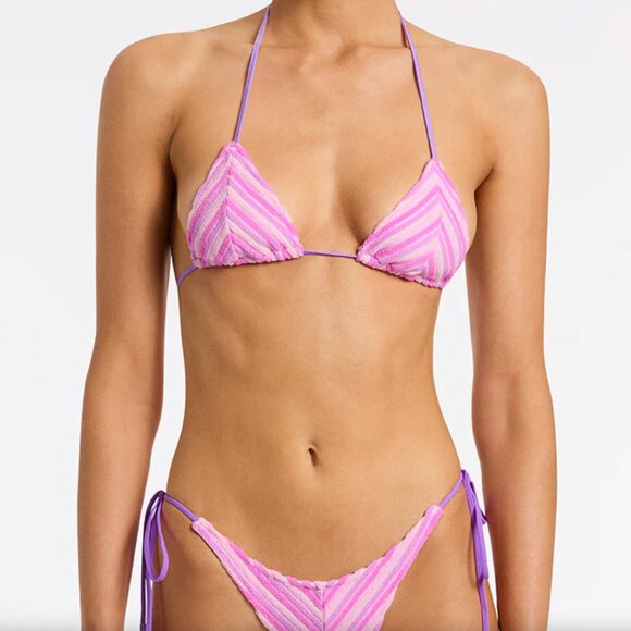 NWT TRIANGL VINCA - LOTUS Terry Towelling Triangle Bikini Set Large - Picture 2 of 8